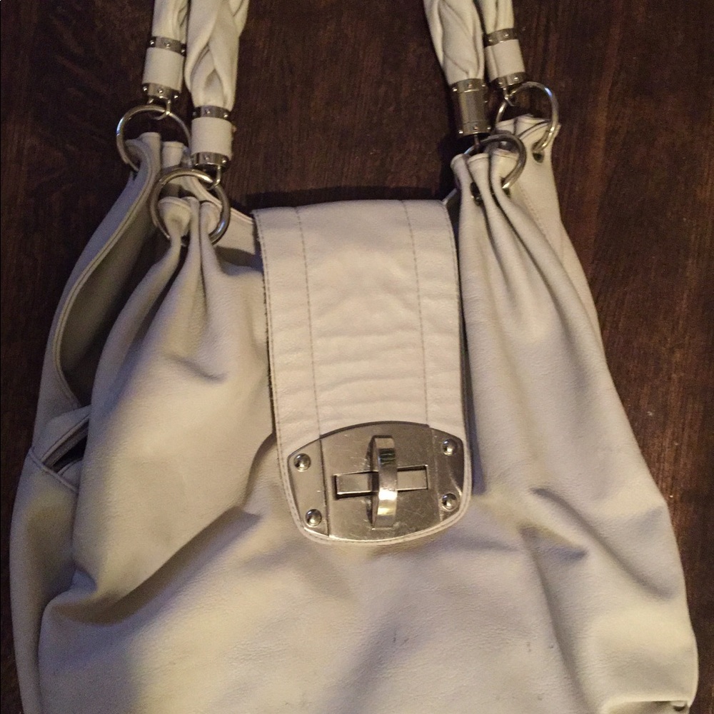 Charming Charlie Gray and silver purse